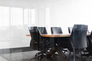 Empty office conference room